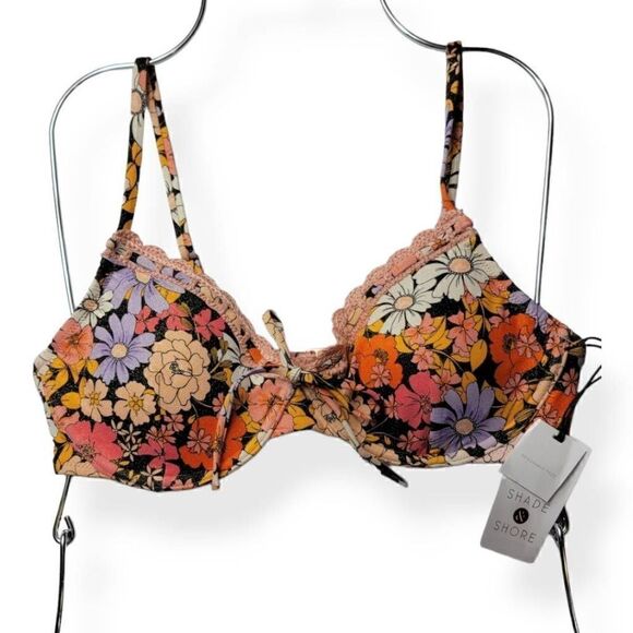 Shade & Shore Floral Crochet Bikini Top - Picture 1 of 4